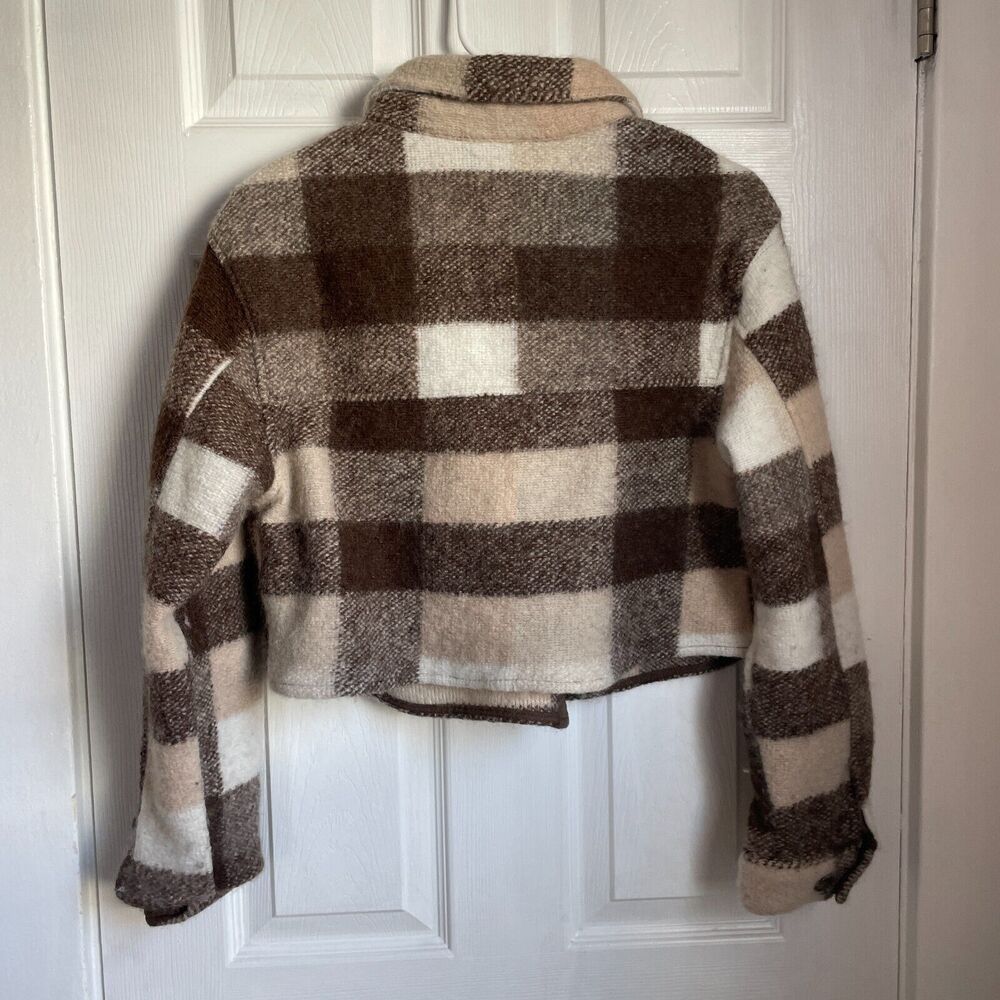 House of Harlow 1960 Plaid Jacket in Brown and Cream - Picture 5 of 8